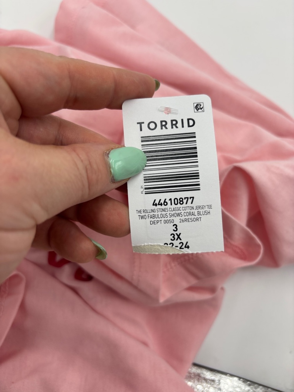 Torrid Rolling Stones Relaxed Cotton Crew Tee in Coral Blush - Picture 6 of 6